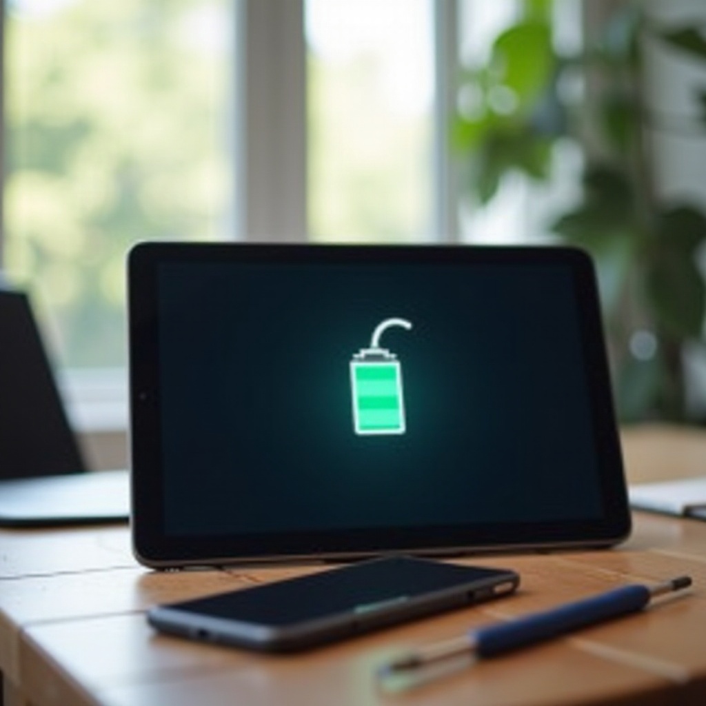 サムスンのタブレットが稲妻のマークを表示していますが、充電されません
