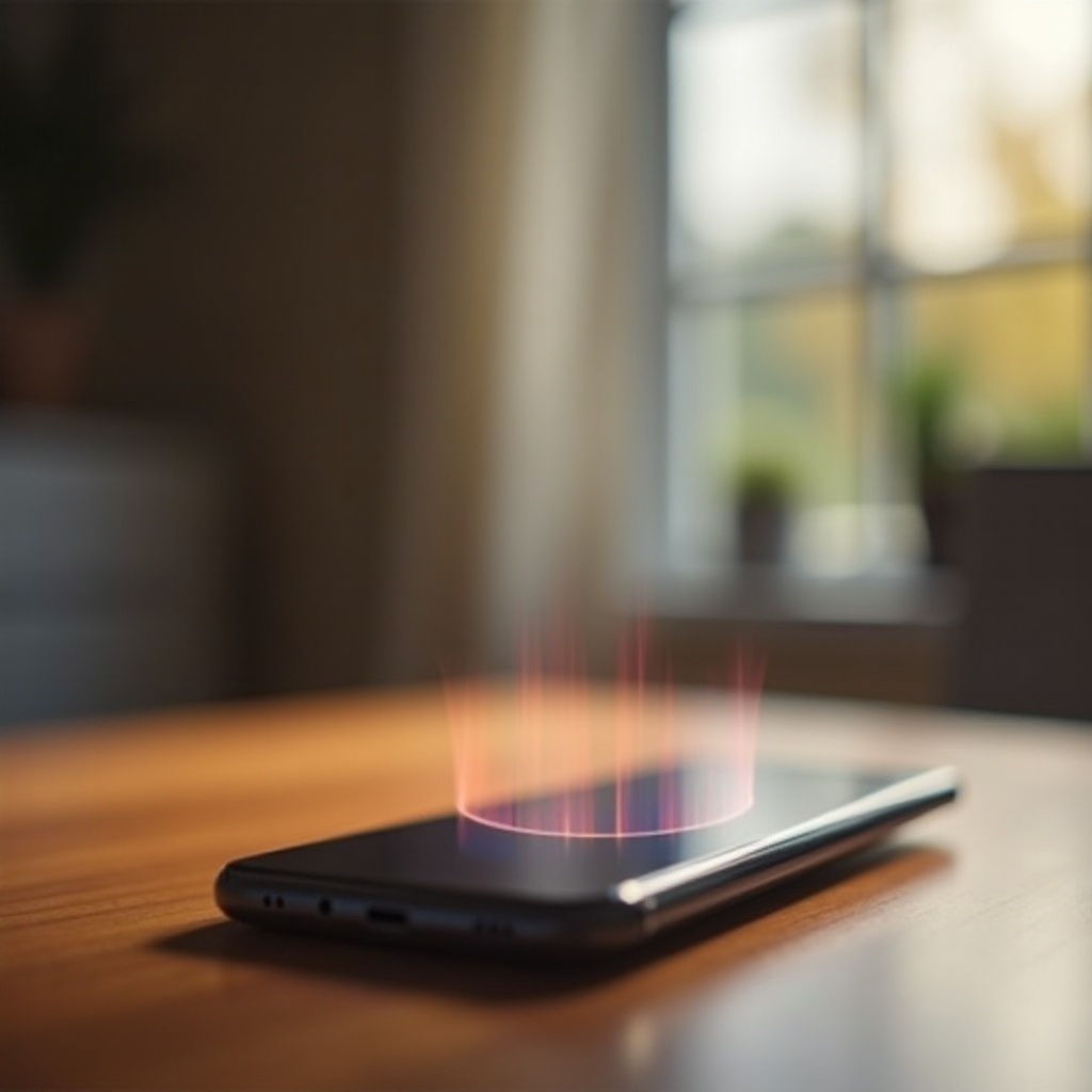 삼성 휴대폰이 과열되었지만 뜨겁지는 않음