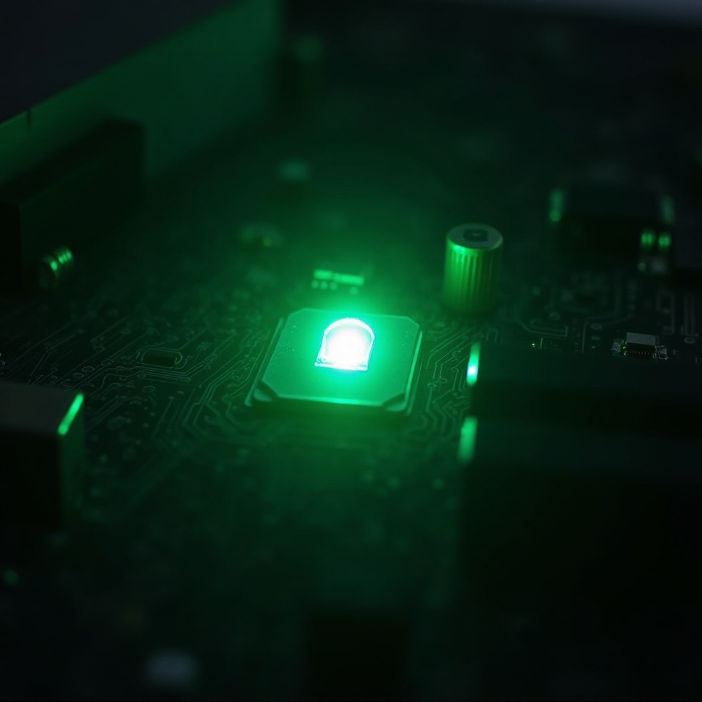 blinking green light on motherboard