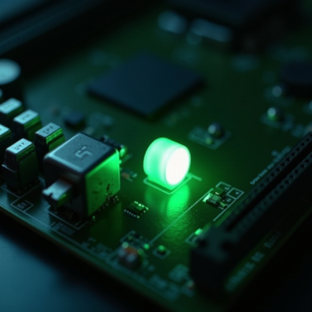 lampu hijau berkedip di motherboard