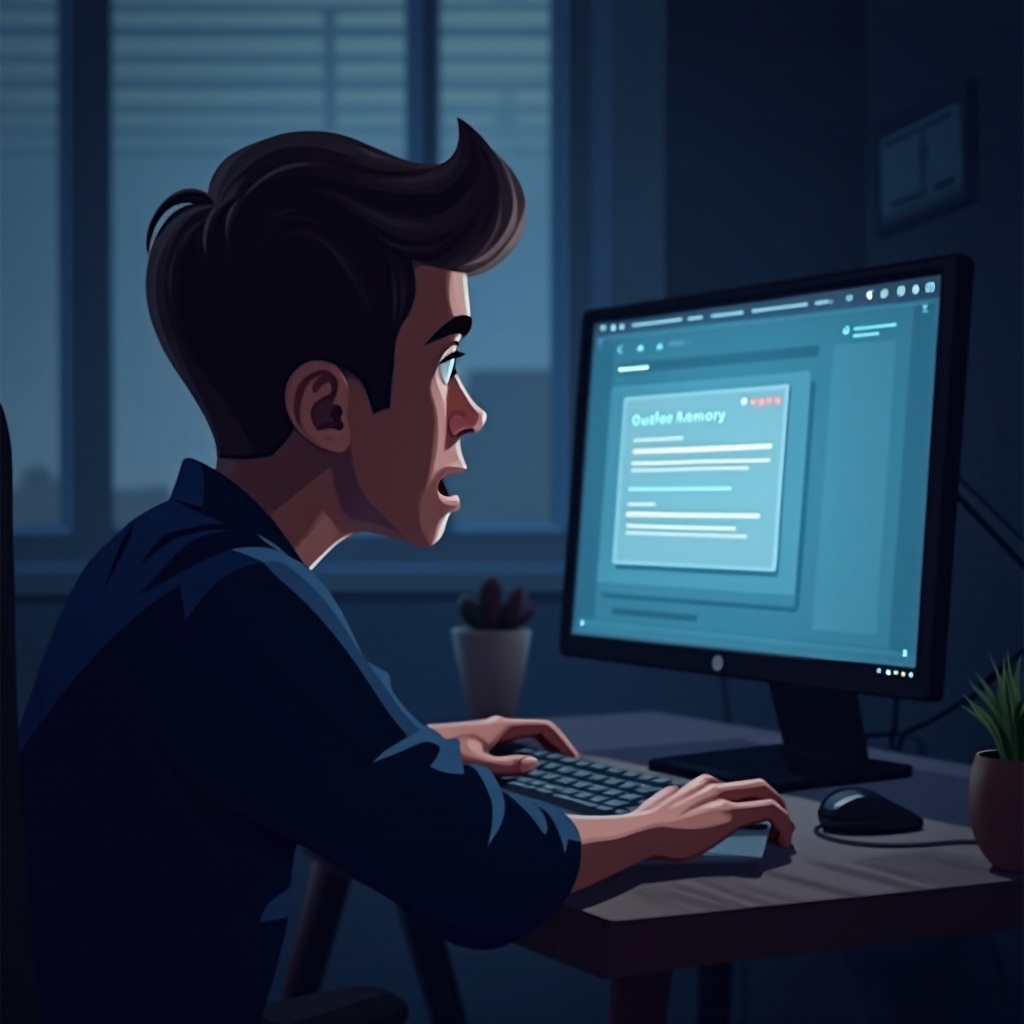 내 컴퓨터가 메모리가 부족하다고 말합니다