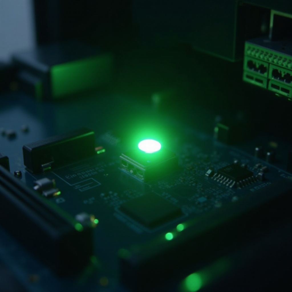 blinking green light on motherboard